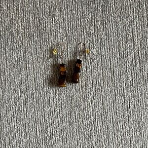 Tiger eye Elegant Brown Beaded Earrings